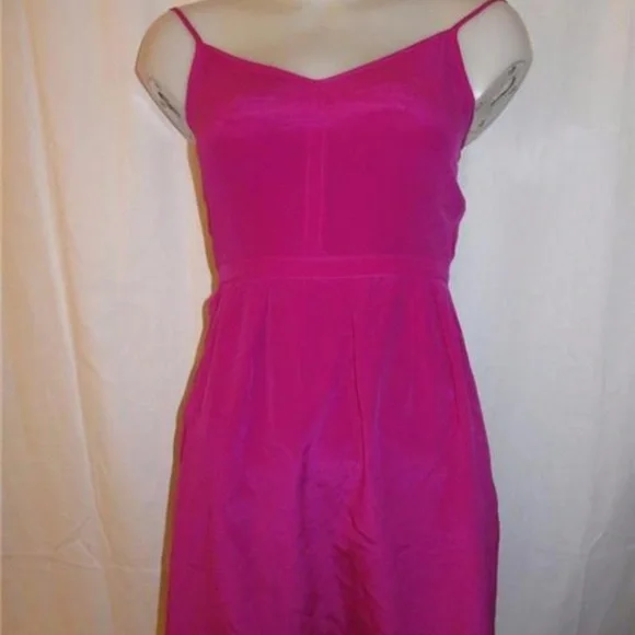 Madewell | Dresses | Madewell 0 Silk Fuchsia Dress 2 | Poshmark
